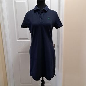 United Colors of Benetton Blue Polo Dress Size Small Sporty Stretch Casual